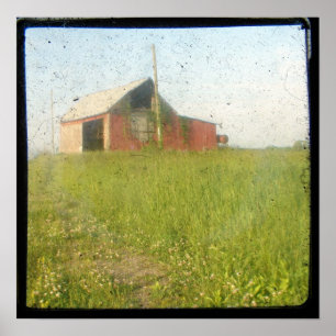 Póster TTV Red Barn Antigo