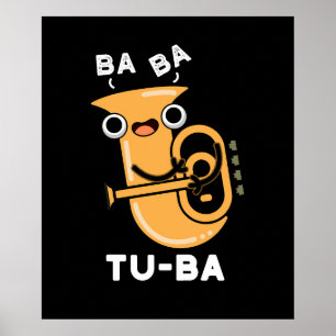 Poster Tu-ba Piadas engraçadas de Tuba Fundo Escuro