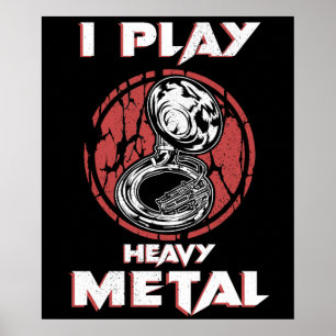 Poster Tuba Oferece Banda De Marcha Metálica Pesada Sous