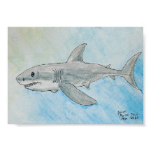 Tubarão Branco Aquarela