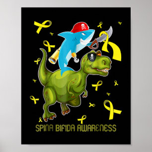 Poster Tubarão-consciência Spina Bifida e dinossauro