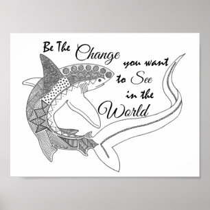Poster Tubarão de debulhadora de Inspriational