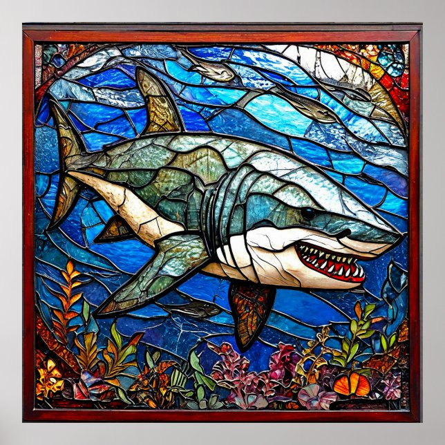 Poster Tubarão de vitral (Frente)