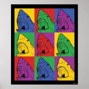 Poster Tubarão do pop art