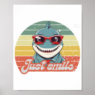 Poster Tubarão engraçado te convida a sorrir