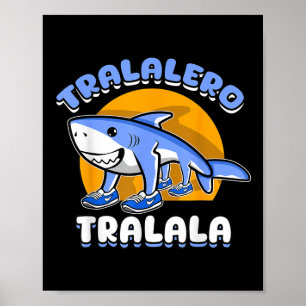 Poster Tubarão Engraçado Tralalero Tralala Moderno Cérebr