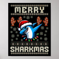 Tubarão-feliz Sharkmas Christma Ugly Xmas Kids Sha