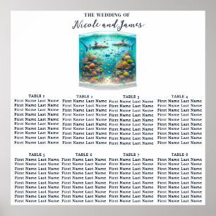 Poster Tubarao & Peixe Aquático Assento de Aquarela