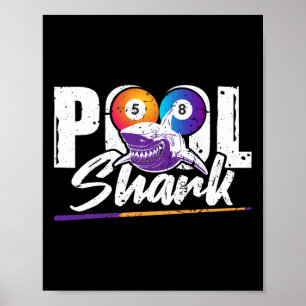 Poster Tubarão piscina - Bilhetes de Piscina de 8 bolas