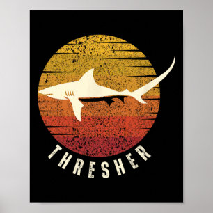 Poster Tubarão-Raposa Pescaria em Águas Profundas Peixe O