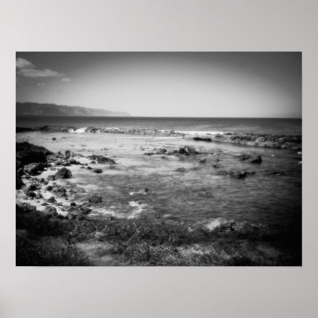 Póster Tubarões, Oahu B&W (Frente)