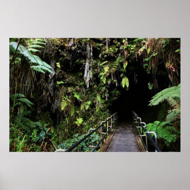 Póster tubo de lava kilauea cratera grande vulcão ilha (Frente)