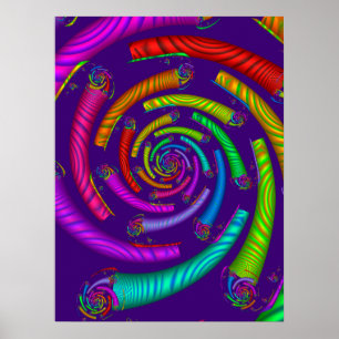 Poster Tubos Espirais Arco-íris