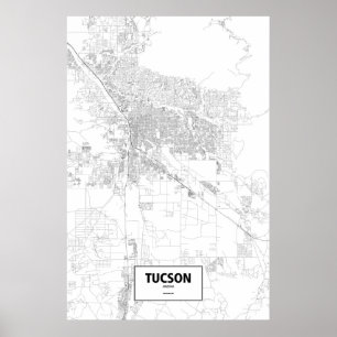 Póster Tucson, arizona (preto no branco)