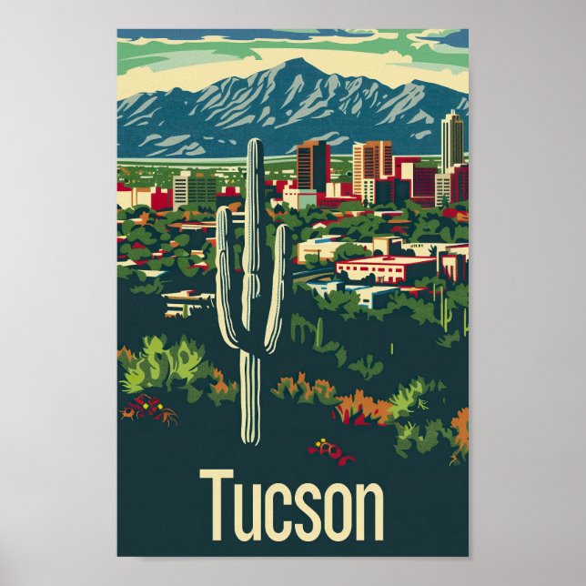Poster Tucson Arizona USA Famoso Viagem Place (Frente)