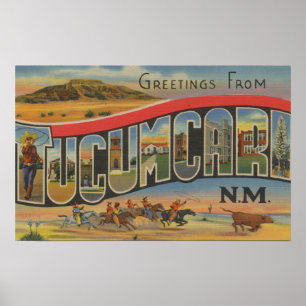 Póster Tucumcari, Novo México - Cenas com Letras Grandes