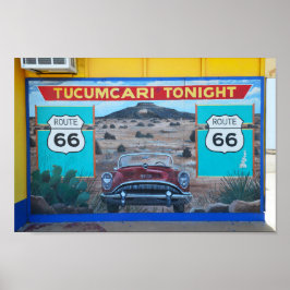 Poster Tucumcari Tonight Mural, Rota 66, Novo México