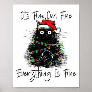 Poster Tudo Bem Estou Bem Tudo Está Bem Natal Preto