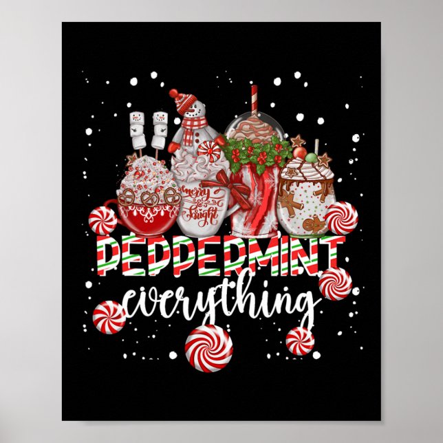 Poster Tudo de Chocolate de Hortelã de Natal Café M (Frente)
