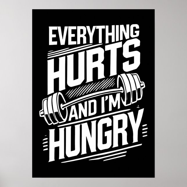 Poster Tudo dói e estou com fome. (Frente)