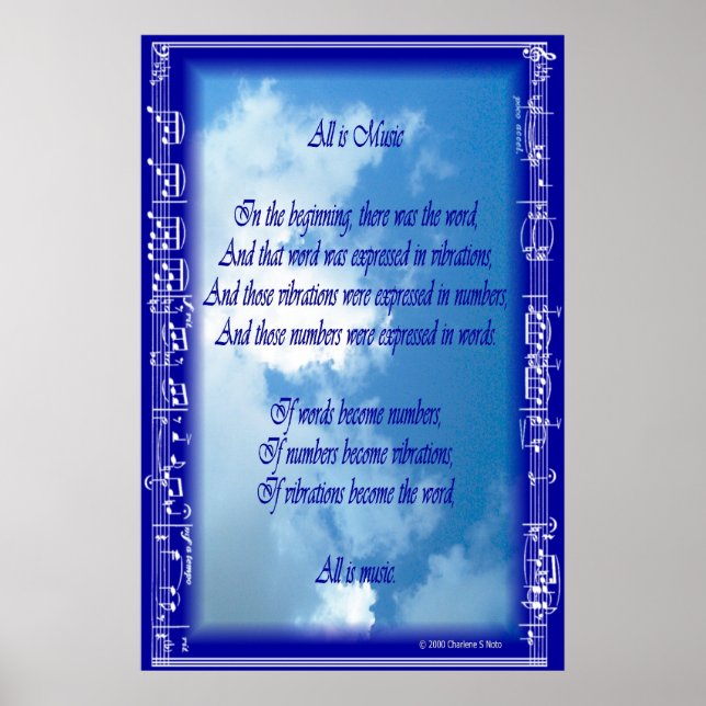 Poster Tudo é Música (Poema) (Frente)
