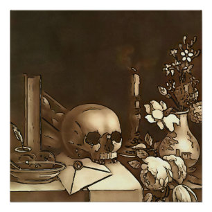 Póster Tudo em Arte com Contorno Preto da Vaidade