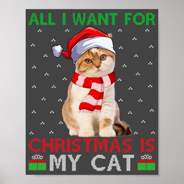 Poster Tudo O Que Eu Quero Para O Natal É Meu Gato De Pap (Frente)