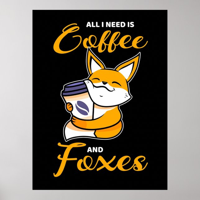 Poster Tudo O Que Preciso É Café E Raposas (Frente)