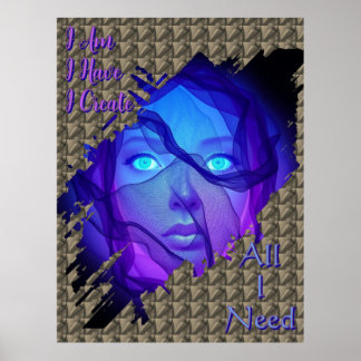 Poster Tudo o que preciso - Mantra - IA Fantasy Digital A