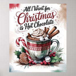 Poster Tudo o que quero no Natal é chocolate quente