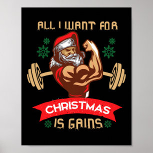 Poster Tudo o que Quero no Natal é Ganhos Camiseta de Tre