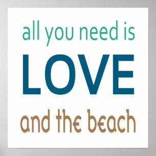 Póster Tudo o que Você Precisa É Amor E A Praia