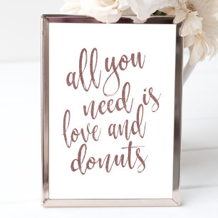 Poster Tudo o que Você Precisa é Amor e Donuts Sinal em D