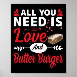 Poster Tudo O Que Você Precisa É Amor E Hambúrguer De Man