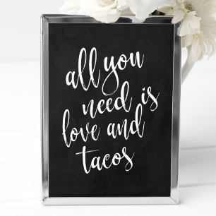 Poster Tudo o que você precisa é amor e tacos sinal de qu