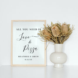 Poster Tudo o que Você Precisa É Amor & Pizza Casal Perso
