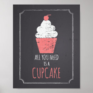 Poster Tudo o que Você Precisa é um Cupcake