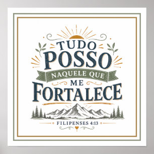 Poster Tudo Posso Naquele Que Me Fortalece Versículo