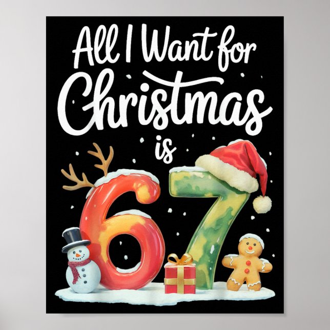 Poster Tudo Que Eu Quero Para O Natal É 67 Meme Natal Div (Frente)