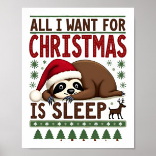 Poster Tudo Que Eu Quero Para O Natal É Sono - Natal Dive