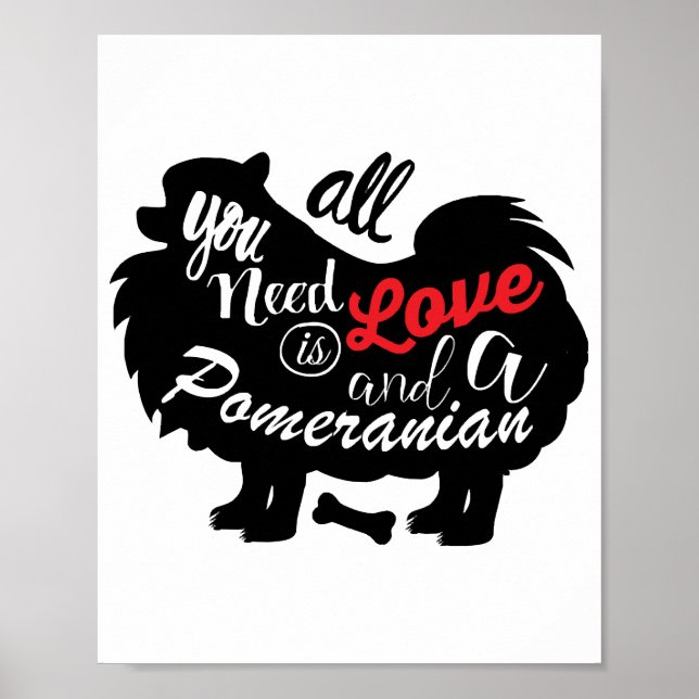 Poster Tudo que preciso é amor e um Pomeraniano (Frente)