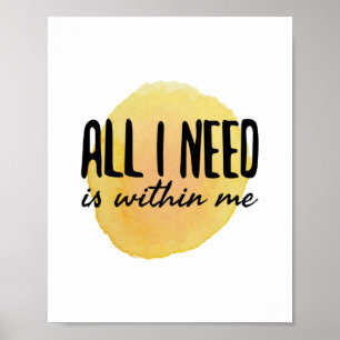 Poster tudo que preciso está dentro de mim - palavras mo