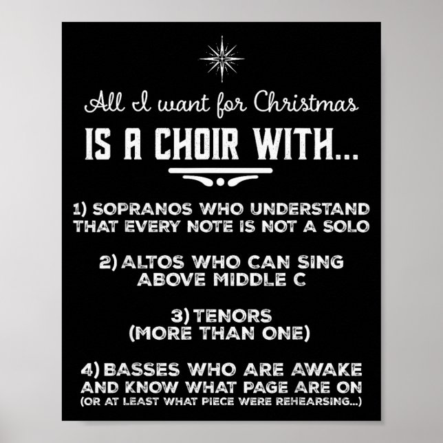 Poster Tudo Que Quero No Natal É Um Coro Com Sopranos (Frente)