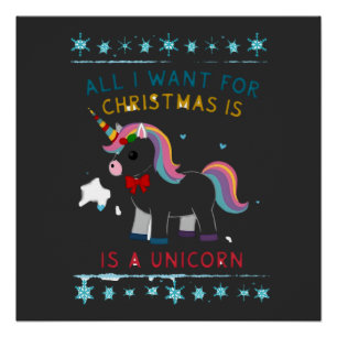Póster Tudo Que Quero No Natal É Uma Suéter Feia De Unicó