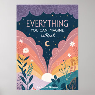 Poster Tudo que você pode imaginar é real, motivacional