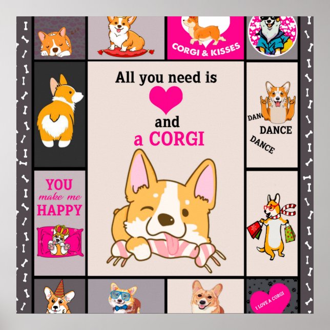 Poster Tudo Que Você Precisa É Corgi Blanket (Frente)