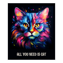 Tudo que você precisa é de gato. Gato colorido bon
