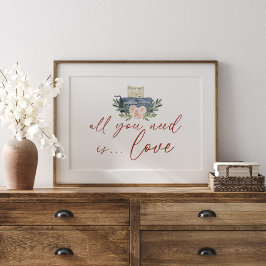 Poster Tudo Que Você Precisa É De Namorados Floral De Aqu