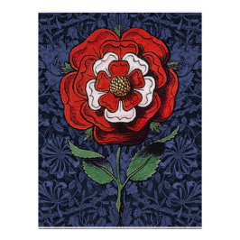 Póster Tudor Rosa Vermelho e Branco