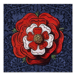 Póster Tudor Rosa Vermelho e Branco
